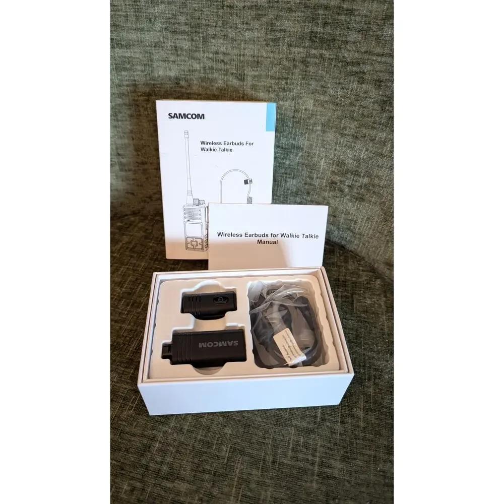 SAMCOM  BTEAR01 Wireless Earpiece with Clear Airtube Tube 2 Pin Dongle for Two